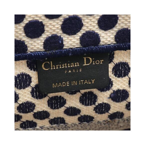 Pre Loved Dior Medium Blue Dot Book Tote - Picture 4 of 8